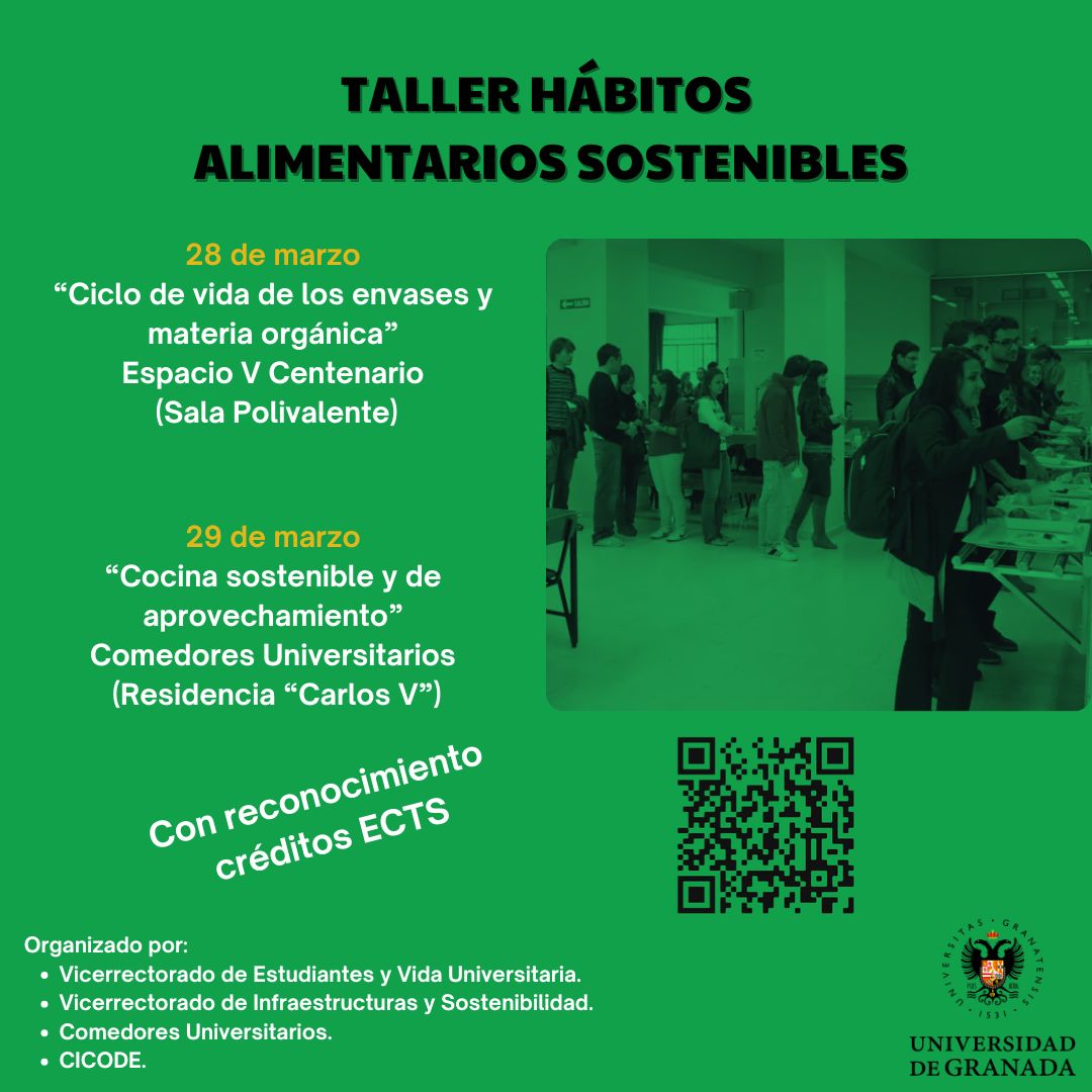 📢¡Apúntate al Taller de Hábitos Alimentarios Sostenibles! 🌿

✅Se reconocen créditos ECTS.

ℹ️ Más información en nuestra web, enlace en nuestro perfil.