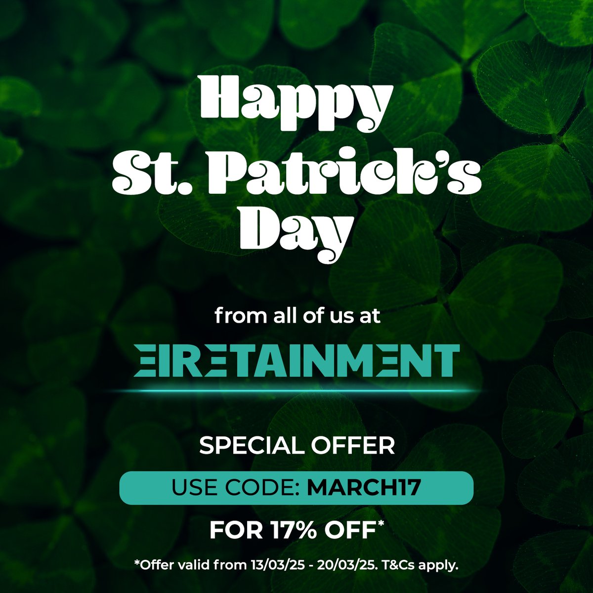 19th Waterford International Film Festival (@waterfordfilm) on Twitter photo 📢 Exciting news! <a href="/Eiretainment32/">Eiretainment</a> ,the official streaming partner of #WIFF2025, is celebrating #StPatricksDay with 17% off subscriptions! 🍀
For 1 week only, use code MARCH17 & enjoy the best of Irish film & docs.
Subscribe now: eiretainment.com 🎬🇮🇪 #IrishFilm 📢 Exciting news! <a href="/Eiretainment32/">Eiretainment</a> ,the official streaming partner of #WIFF2025, is celebrating #StPatricksDay with 17% off subscriptions! 🍀
For 1 week only, use code MARCH17 & enjoy the best of Irish film & docs.
Subscribe now: eiretainment.com 🎬🇮🇪 #IrishFilm