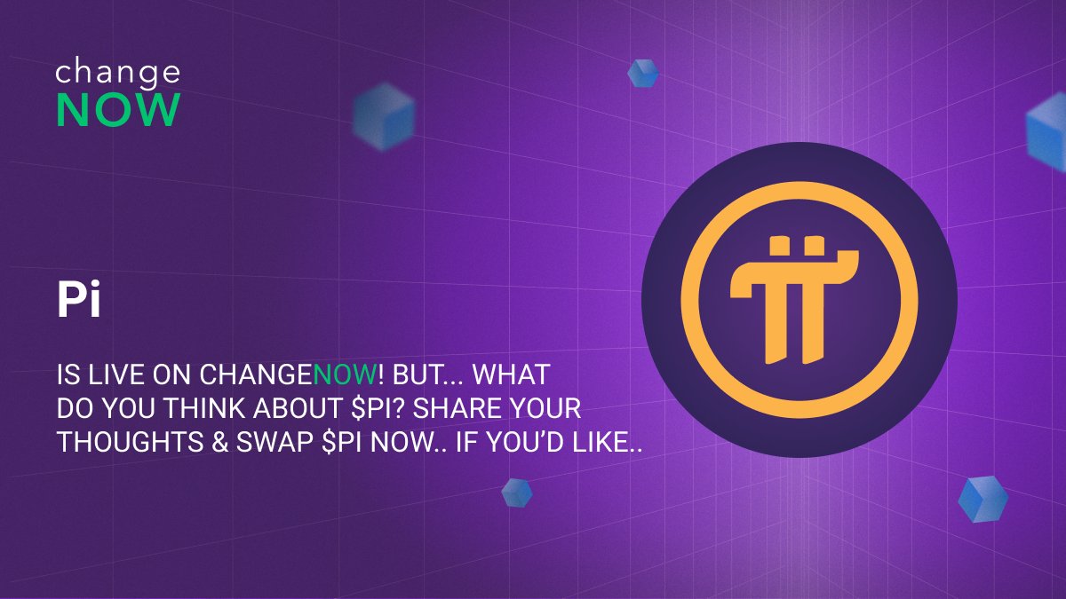 ChangeNOW (@changenow_io) on Twitter photo 🤔 <a href="/PiCoreTeam/">Pi Network</a> is live on ChangeNOW, but...
We’ve all heard the debates — some call it the future, others… not so much. Is $PI the next big thing or just another crypto myth? What’s your take?
And get it on ChangeNOW.. if you'd like of course
🔗 changenow.io/currencies/pi 🤔 <a href="/PiCoreTeam/">Pi Network</a> is live on ChangeNOW, but...
We’ve all heard the debates — some call it the future, others… not so much. Is $PI the next big thing or just another crypto myth? What’s your take?
And get it on ChangeNOW.. if you'd like of course
🔗 changenow.io/currencies/pi