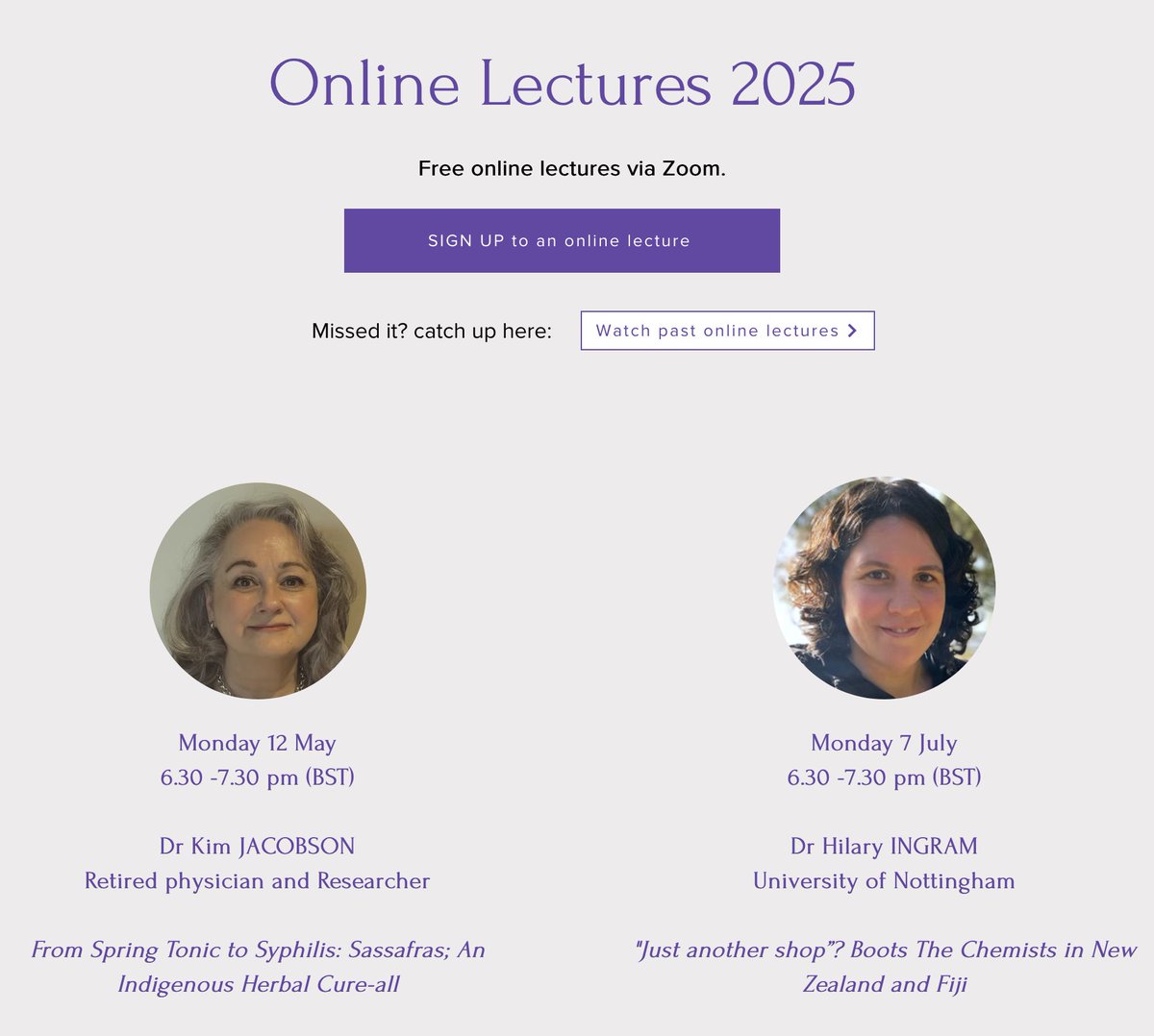 We're  delighted to announce our 2025 online talks! 
From sassafras  to radioactive pharmaceuticals, Boots the Chemist in New Zealand to pharmacy caricatures, we're looking forward to hearing from  expert speakers around the world.

The talks are free, &amp; everyone is welcome!

1/3