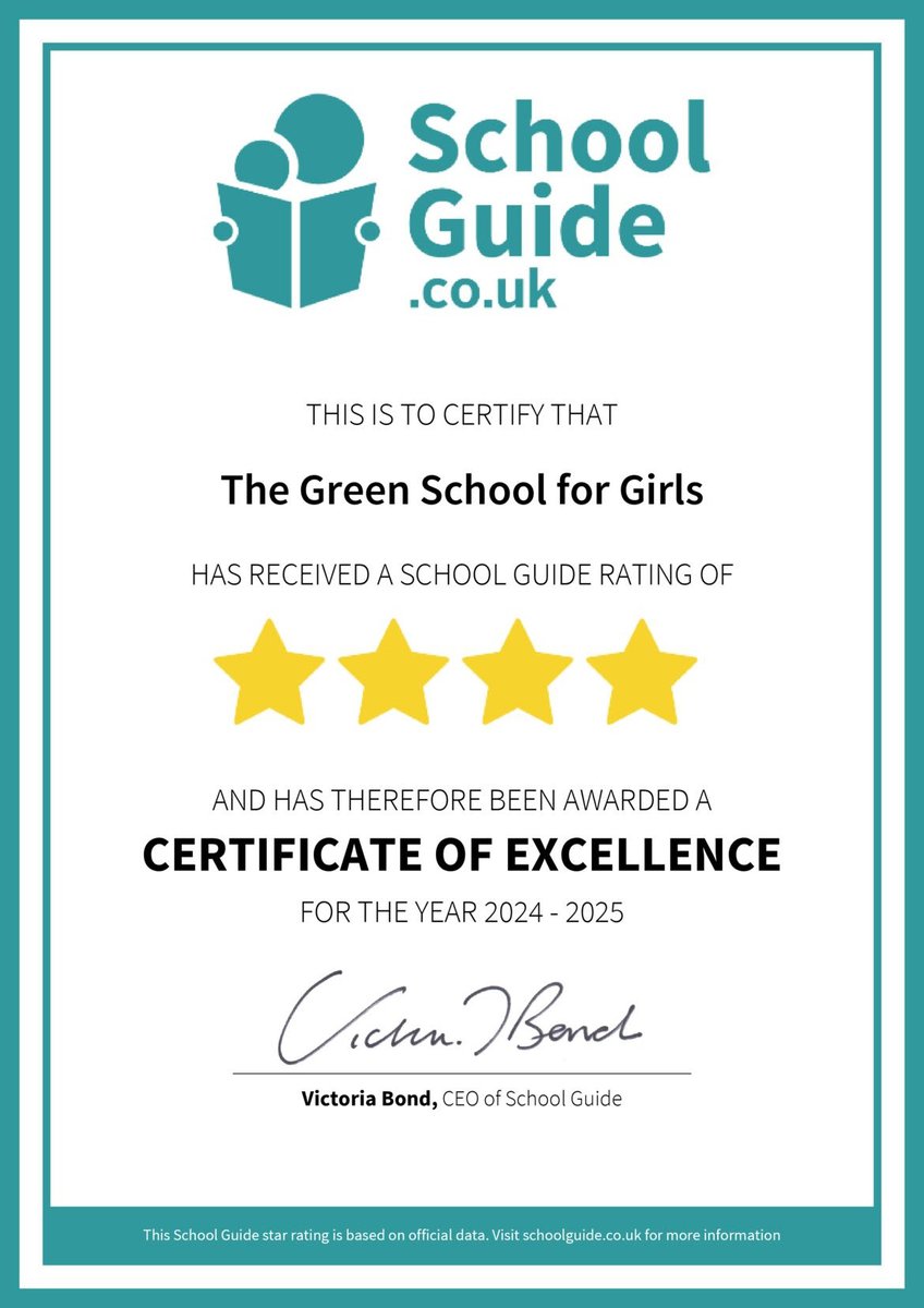 We are thrilled to have been presented the Certificate of Excellence from the schoolguide.co.uk

This is the result of your dedication to academic excellence and is a great way to show parents how much you have achieved in the last academic year. Thank you so much!