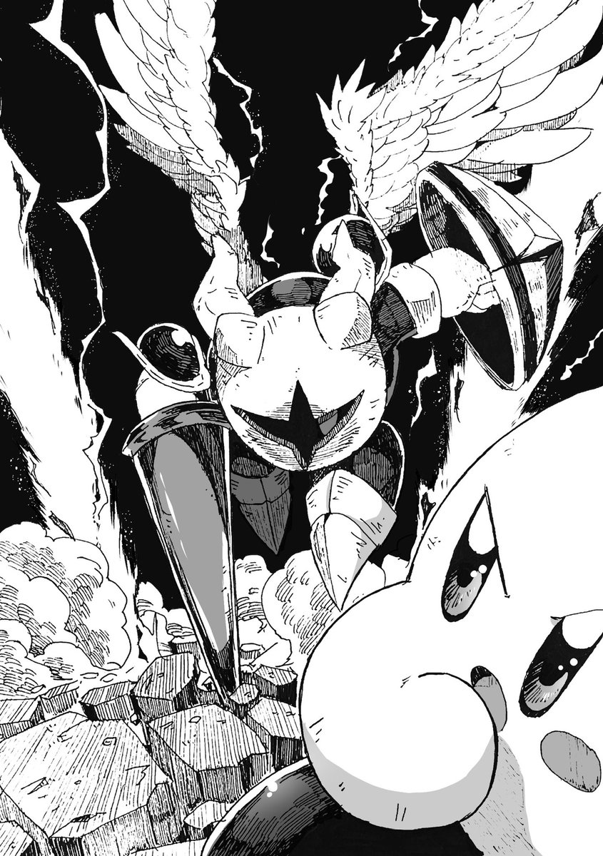 YDaALH7NDqVYOgD's tweet photo. カービィ対ギャラクティックナイトを描いてみました https://t.co/AJEVhdNd3l