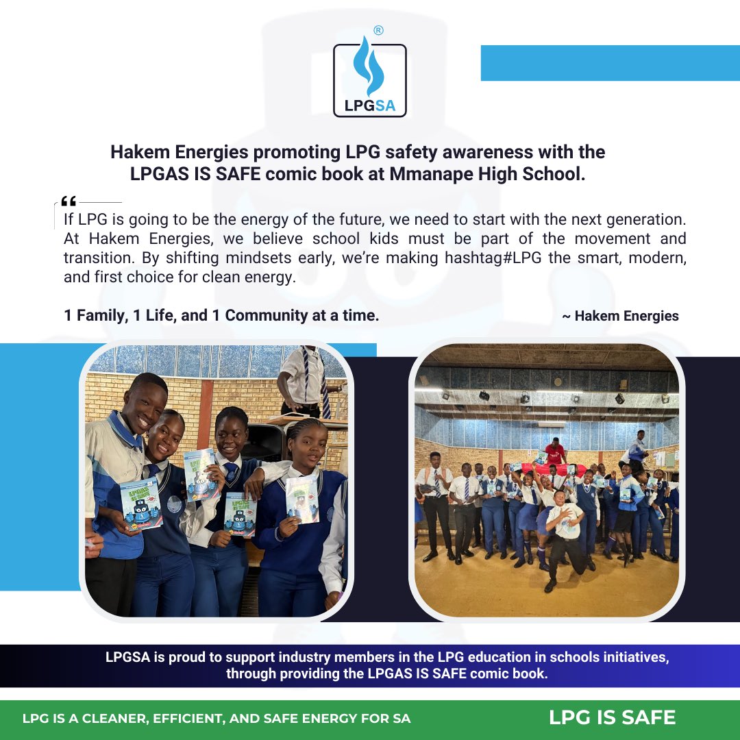 LPGASA's tweet image. LPG members are taking LPG safety education to schools and educating the next generation! 🚌💡 During their school runs, our members are handing out the LPGSA Comic Book, teaching kids about safety, sustainability, and the importance of clean energy. 🌍✨