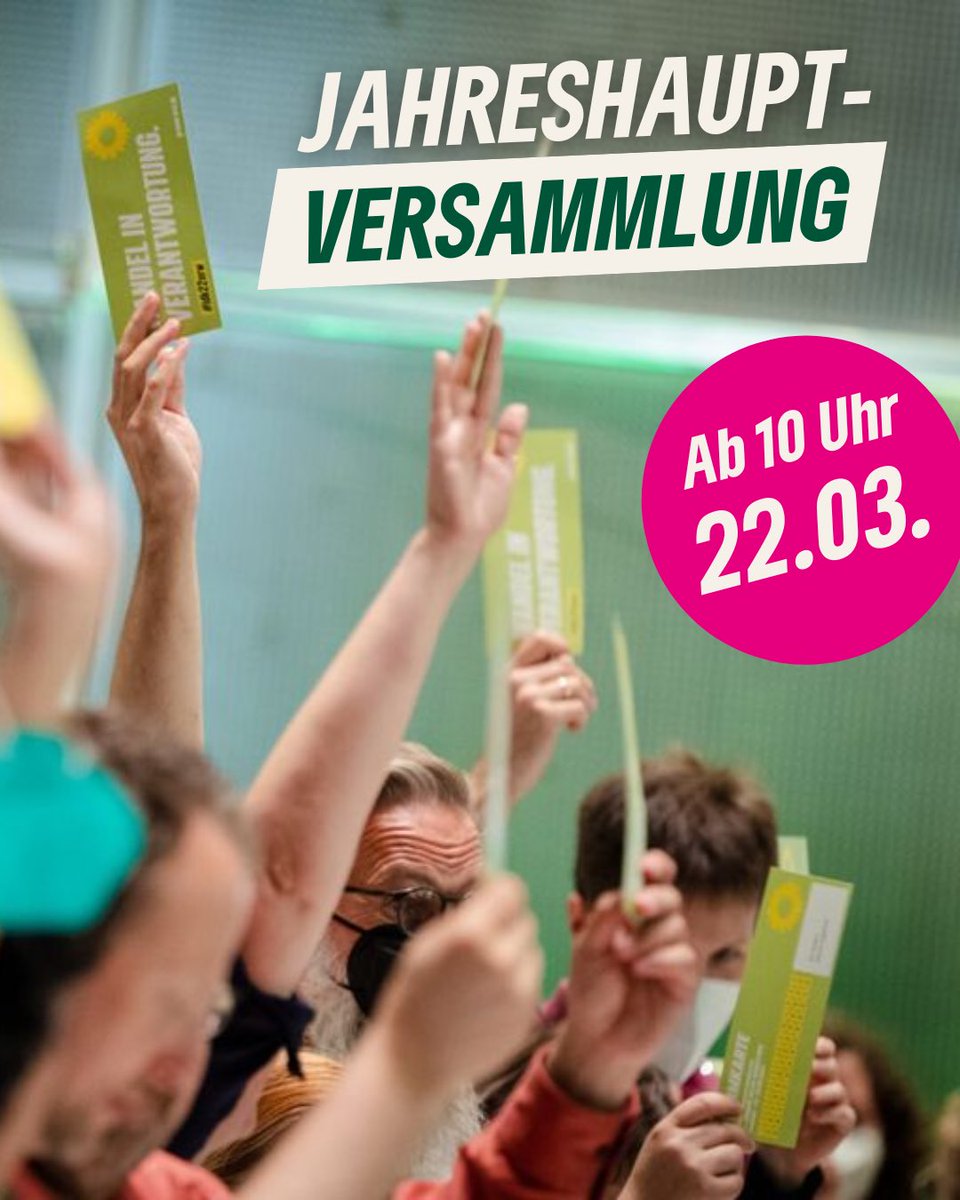 Liebe Mitglieder,
am Samstag, den 22. März 20245, ab 10 Uhr findet unsere Jahreshauptversammlung (JHV) statt.
 
📍 Ort: Jugendherberge Berlin Ostkreuz, Marktstraße 9-12, 10317 Berlin #Lichtenberg
⏰ Beginn: 10:00 Uhr (bis ca. 16:30 Uhr)