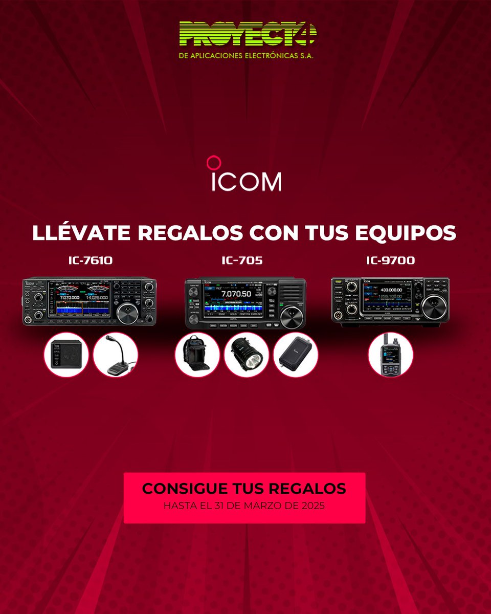 Proyecto 4 (@proyecto4sa) on Twitter photo 🔴Promoción con tu compra de regalos 🎁 #icom hasta el próximo 31-3-25🗓 <a href="/IcomSpain/">Icom Spain</a> #IC705 #IC9700 #IC7610 aprocha antes de que se agoten #icomnews #icomEverywhere #radioaficionados #hamr
👇 🛒 🔁🔁 #followus
acortar.link/LgkK5I 🔴Promoción con tu compra de regalos 🎁 #icom hasta el próximo 31-3-25🗓 <a href="/IcomSpain/">Icom Spain</a> #IC705 #IC9700 #IC7610 aprocha antes de que se agoten #icomnews #icomEverywhere #radioaficionados #hamr
👇 🛒 🔁🔁 #followus
acortar.link/LgkK5I