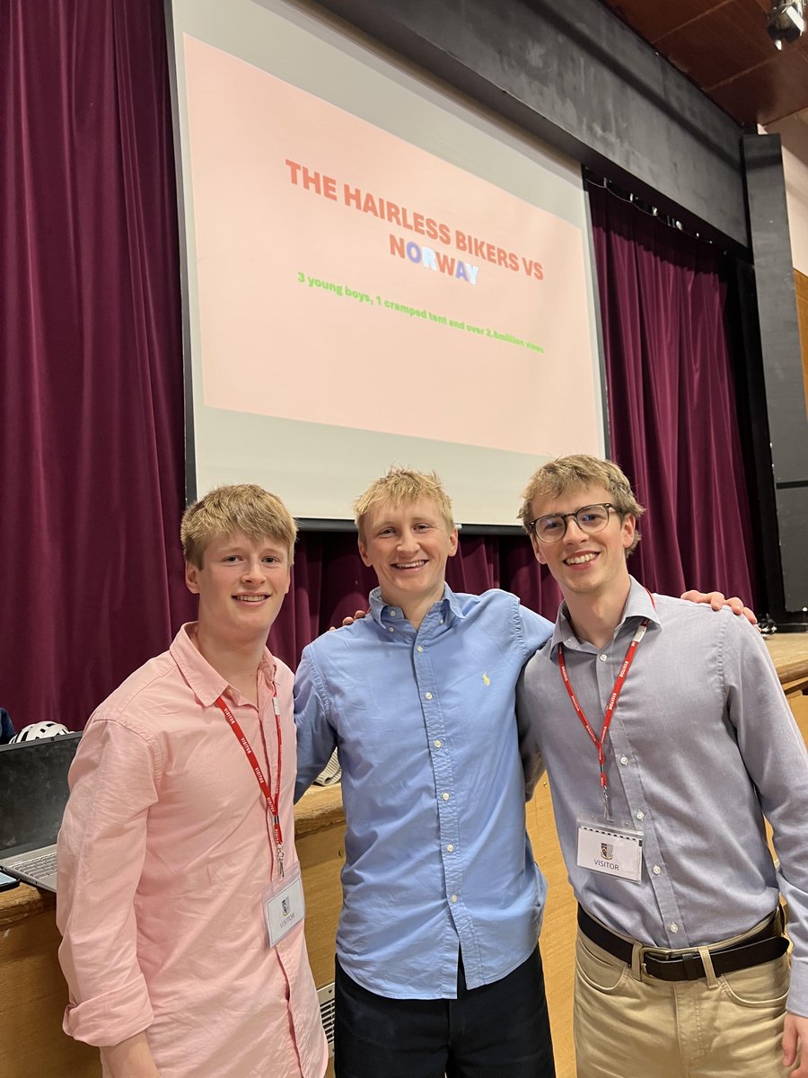 DCGS (@challonersgs) on Twitter photo Today we welcomed back alumni Tommy, Ed & James who recently cycled the length of Norway (3,100km) to raise money for the Tom LoveĀ Trust. They spoke to the 6th Form about their adventure & relayed strong & inspirational messages about adaptability & resilience. <a href="/ChallonersHead/">David Atkinson</a> Today we welcomed back alumni Tommy, Ed & James who recently cycled the length of Norway (3,100km) to raise money for the Tom LoveĀ Trust. They spoke to the 6th Form about their adventure & relayed strong & inspirational messages about adaptability & resilience. <a href="/ChallonersHead/">David Atkinson</a>