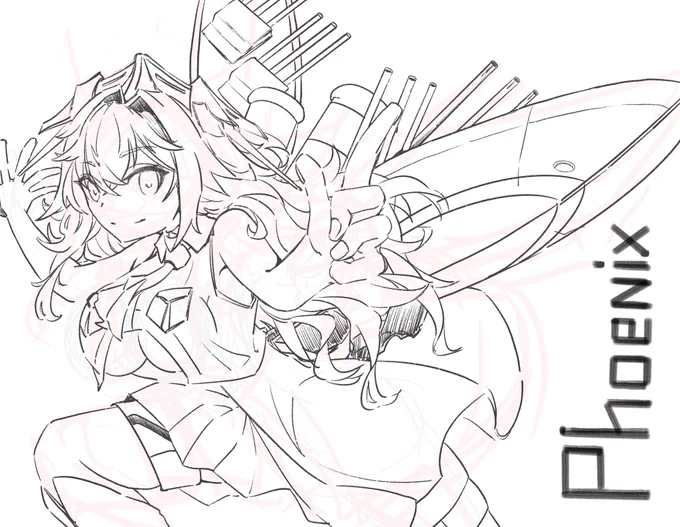 フェネ子線画出来た〜 