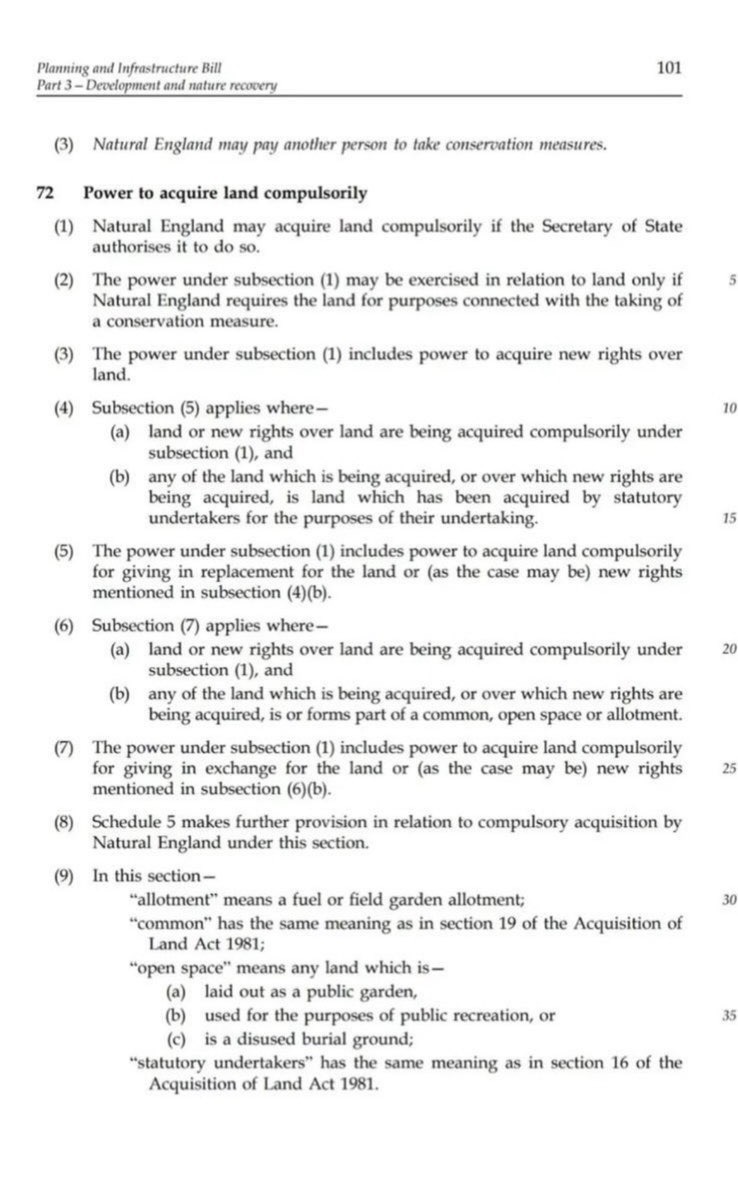 🚨 The Labour government’s Planning and Infrastructure Bill 🚨 👇👇

This Bill enables compulsory purchase of green belt, farmland &amp; allotments at low agricultural value—only for public bodies to resell at full development value to housing developers or solar firms.

⚠️ Farmers
