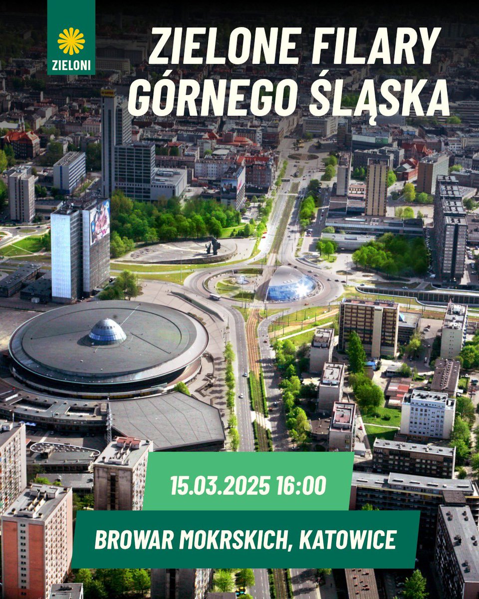 Zieloni's tweet photo. Zielone filary Górnego Śląska - różnorodność kulturowa i zrównoważona transformacja! 🌱 W imieniu kół Zieloni Katowice oraz Warszawa Centrum zapraszamy na debatę, która odbędzie się w sobotę 15 marca o godzinie 16:00 w Katowicach, w Browarze Mokrskich  przy ulicy Księdza Biskupa Herberta Bednorza 2A.

Porozmawiamy o:
🗣️znaczeniu tożsamości regionalnej w życiu Śląska,
🌳społecznych i ekonomicznych wyzwaniach transformacji przemysłu Górnego Śląska,
🏞️roli jaką Górny Śląsk powinien odgrywać w Polsce i w Europie.

W imieniu organizatorów zapraszają:
Grażyna Kulik i Tomasz Hutsch 
 
@JachiraKlaudia 
posłanka na Sejm RP, Zieloni
 
Dr Marta Bainka 
Socjolożka i politolożka, członkini zarządu Fundacji Coppieters oraz była wiceprzewodnicząca Wolnego Sojuszu Europejskiego (EFA)
 
Patryk Białas 
Dyrektor Centrum Innowacji i Kompetencji w Parku Naukowo-Technologicznym Euro-Centrum w Katowicach.
 
Andrzej Chwiluk 
były górnik, górniczy działacz związkowy, Zieloni
 
Kamil Czaiński 
doktorant w Instytucie Slawistyki PAN, członek zespołu realizującego projekt naukowy „Różnorodność językowa w Polsce”
 
Dr Tomasz Hutsch – moderacja, Zieloni, Stowarzyszenie Regios  

#zieloni #slask #górnyśląsk #transformacja #różnorodność #ko #polityka #aktywizm #klaudiajachira #imigrant #debata