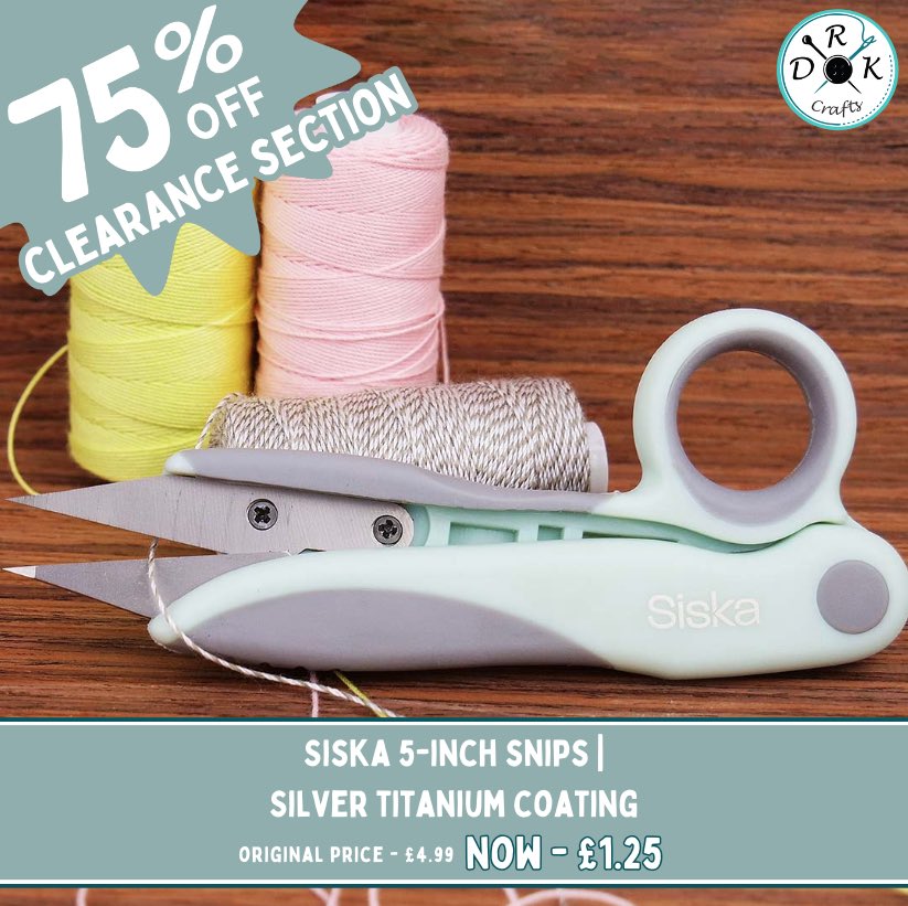 Put these 5-inch snips in your craft basket for convenience and make sewing and creating endeavours a breeze.

The fine tips are perfect for working in hard-to-reach spaces and making even the most intricate cuts needed without struggling.

Shop Now: drkcrafts.co.uk