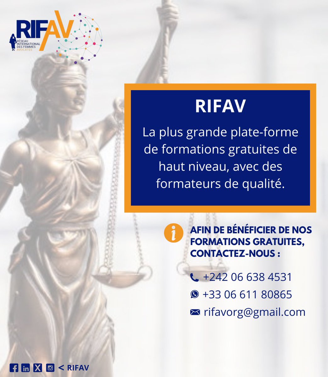 rifav44941's tweet photo. 🎓 Améliorez vos compétences avec des formations de qualité, dispensées par des experts. Accédez à nos sessions gratuites ouvertes à tous, partout !

📞 +242 06 638 4531 | +33 06 611 80865  
✉️ rifavorg@gmail.com

#RIFAV #FormationsJuridiques #DroitsDesFemmes #FormationGratuite https://t.co/7Rqoeh7lmB