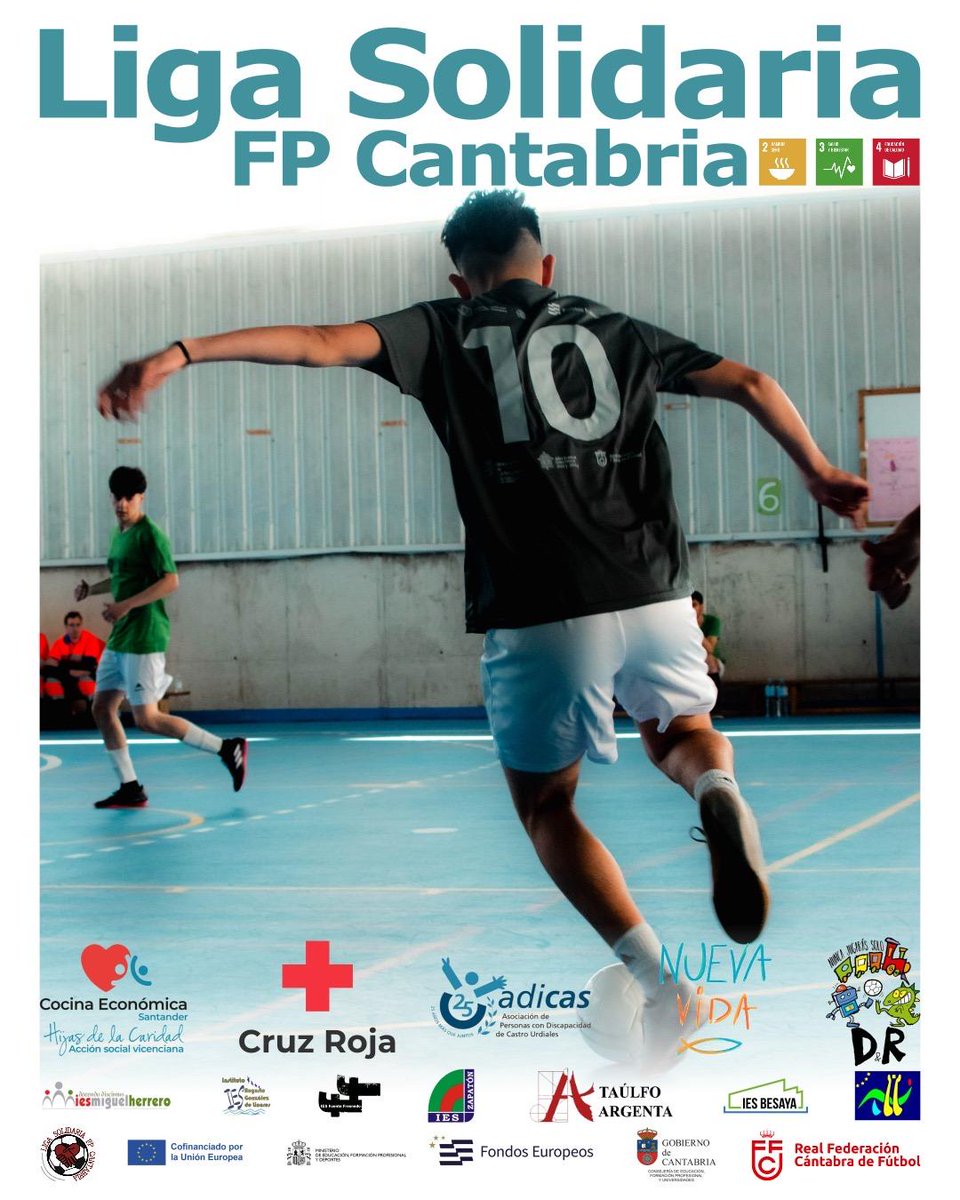 ⚽️ ¡𝗛𝗼𝘆 𝗹𝗮 𝗽𝗲𝗹𝗼𝘁𝗮 𝗿𝘂𝗲𝗱𝗮 𝗲𝗻 𝗹𝗮 𝗟𝗶𝗴𝗮 𝗦𝗼𝗹𝗶𝗱𝗮𝗿𝗶𝗮 𝗙𝗣 𝗖𝗮𝗻𝘁𝗮𝗯𝗿𝗶𝗮 - 𝗦𝗲𝗱𝗲 𝗧𝗼𝗿𝗿𝗲𝗹𝗮𝘃𝗲𝗴𝗮!

🔛 Continúa la fase deportiva de esta tercera edición, con 7 centros educativos repartidos en 3 sedes. ¡Toma nota! 👇

📍 𝗦𝗲𝗱𝗲