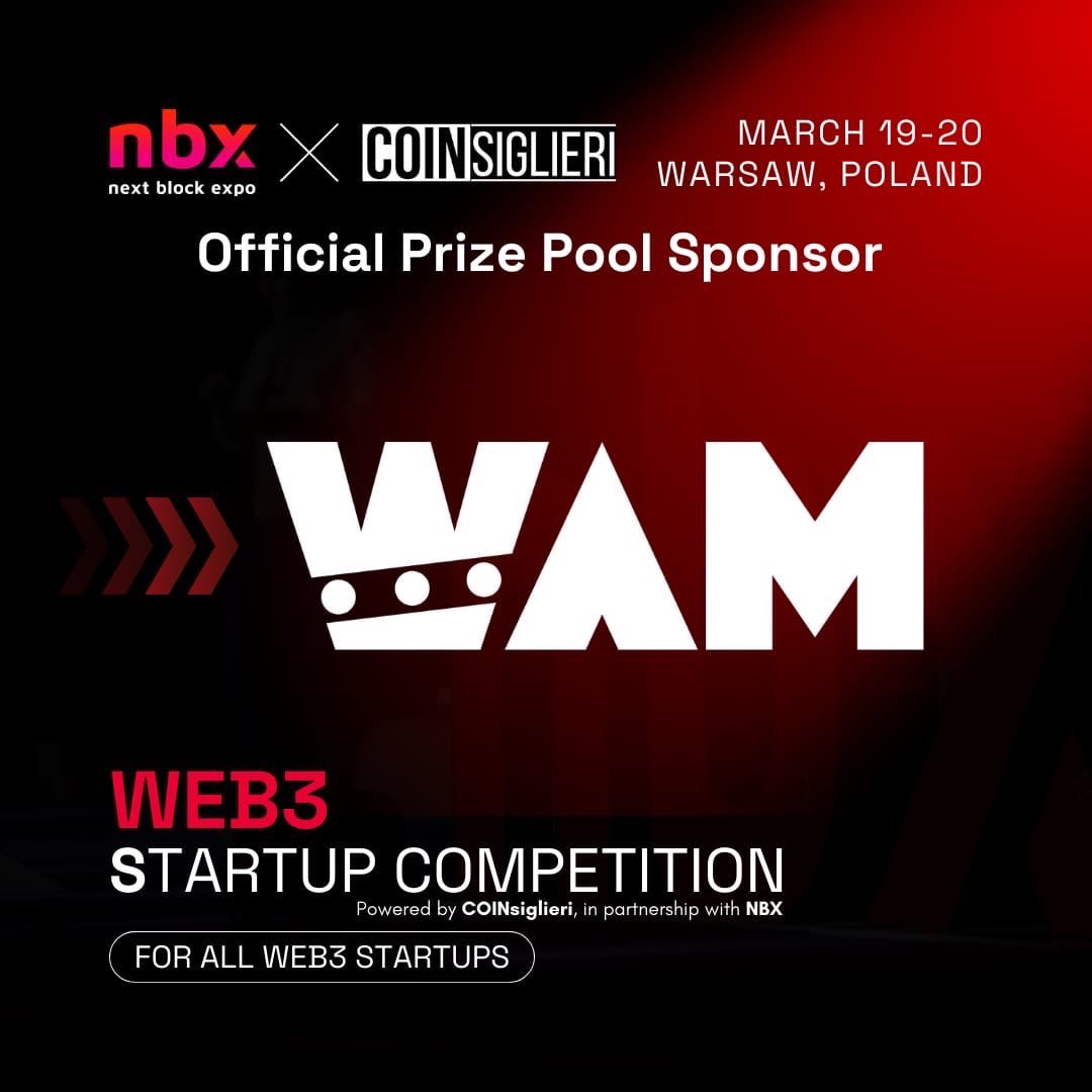 WAM (@playwam) on Twitter photo We are happy to announce that we are sponsoring The Startup Competition, powered by <a href="/COINsiglieriRO/">COINsiglieri.com</a> , at the <a href="/nextblockexpo/">Next Block Expo</a> event!
Our goal is to empower startups with a strong foundation and the right resources to drive innovation in the Web3 industry.
See you at NBX! We are happy to announce that we are sponsoring The Startup Competition, powered by <a href="/COINsiglieriRO/">COINsiglieri.com</a> , at the <a href="/nextblockexpo/">Next Block Expo</a> event!
Our goal is to empower startups with a strong foundation and the right resources to drive innovation in the Web3 industry.
See you at NBX!