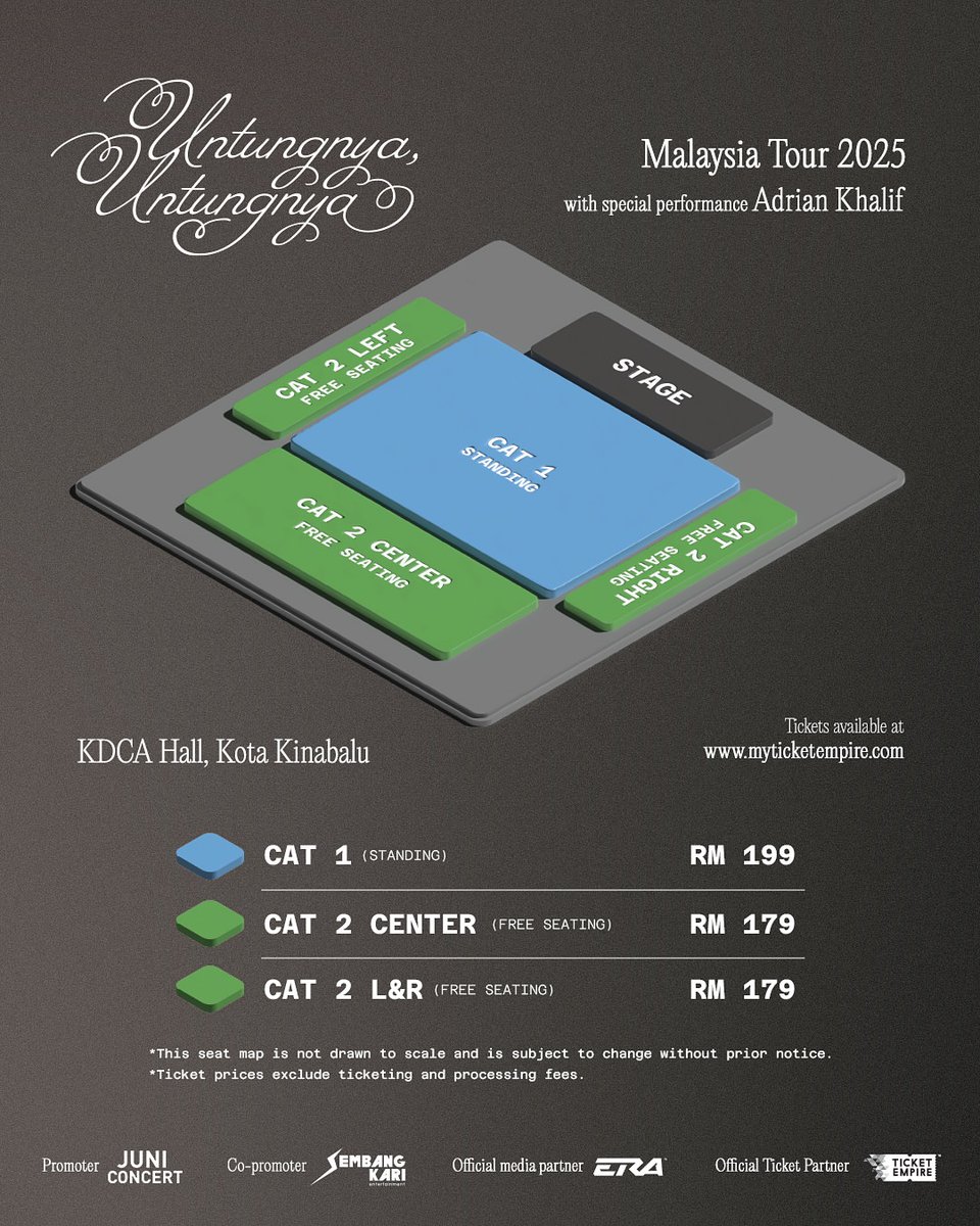 xallehrazax's tweet photo. BERNADYA : UNTUNGNYA, UNTUNGNYA MALAYSIA TOUR 2025

With guest Adrian Khalif

🗓️ 13 July 2025
📍 Zepp Kuala Lumpur
🎟️ RM189, RM229, RM249, RM549

🗓️ 19 July 2025
📍 KDCA Hall, Kota Kinabalu
🎟️ RM179, RM199

🔗 https://t.co/7esoBb86lz
⚠️ Tickets available on 15 March (3PM) https://t.co/67C7TZEpOs