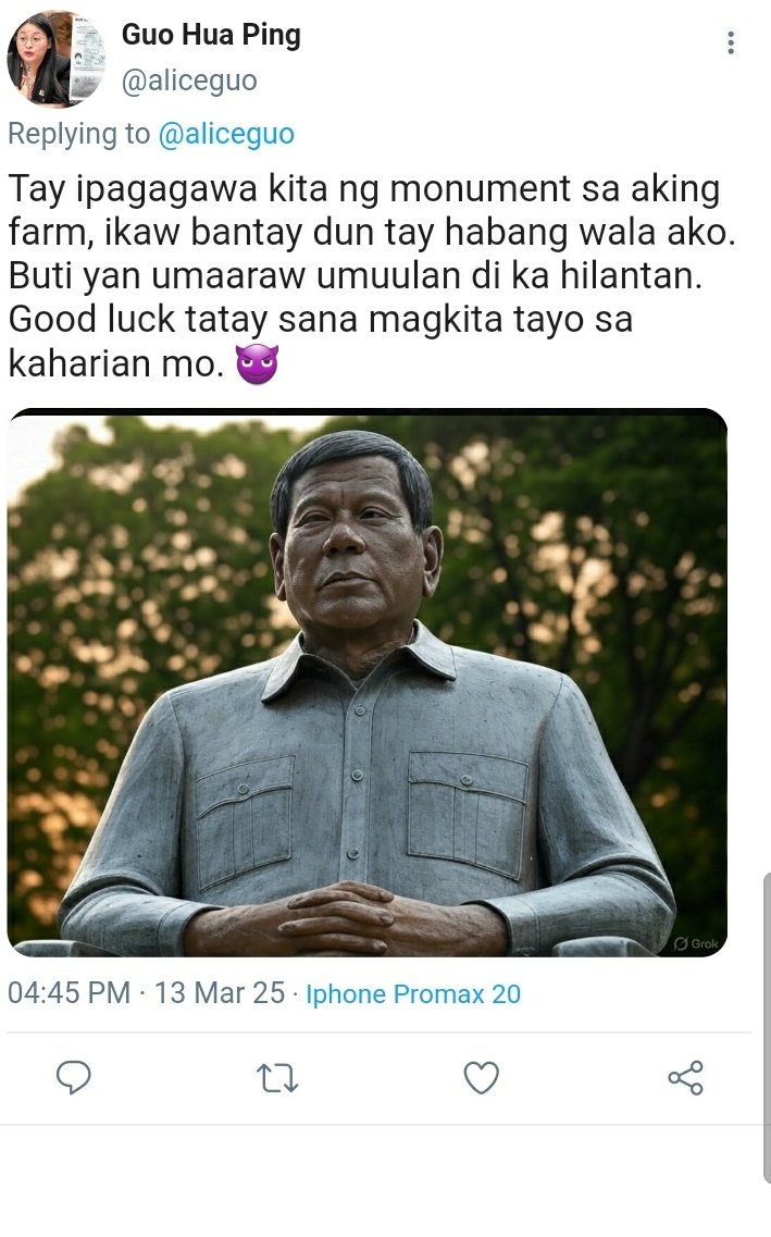 jhette007's tweet photo. Matutupad na rin ang pangarap nya magkaroon ng munomento. 😁 
#DuterteWatch #DutertePanagutin #Duterte https://t.co/lw81RRGW9f