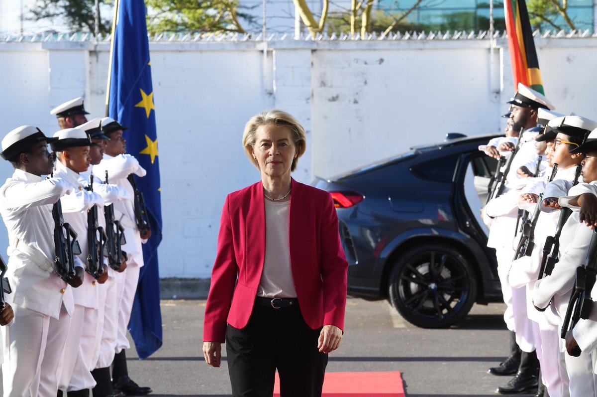 Minister: International Relations and Cooperation (@ronaldlamola) on Twitter photo Earlier today I welcomed and received the President of the <a href="/EU_Commission/">European Commission</a> Ursula <a href="/vonderleyen/">Ursula von der Leyen</a> ahead of the 8th SA-EU summit.
Our strategic partnership with the EU is founded on shared values, such as democracy, respect for human rights, rule of law and multilateralism, and Earlier today I welcomed and received the President of the <a href="/EU_Commission/">European Commission</a> Ursula <a href="/vonderleyen/">Ursula von der Leyen</a> ahead of the 8th SA-EU summit.
Our strategic partnership with the EU is founded on shared values, such as democracy, respect for human rights, rule of law and multilateralism, and