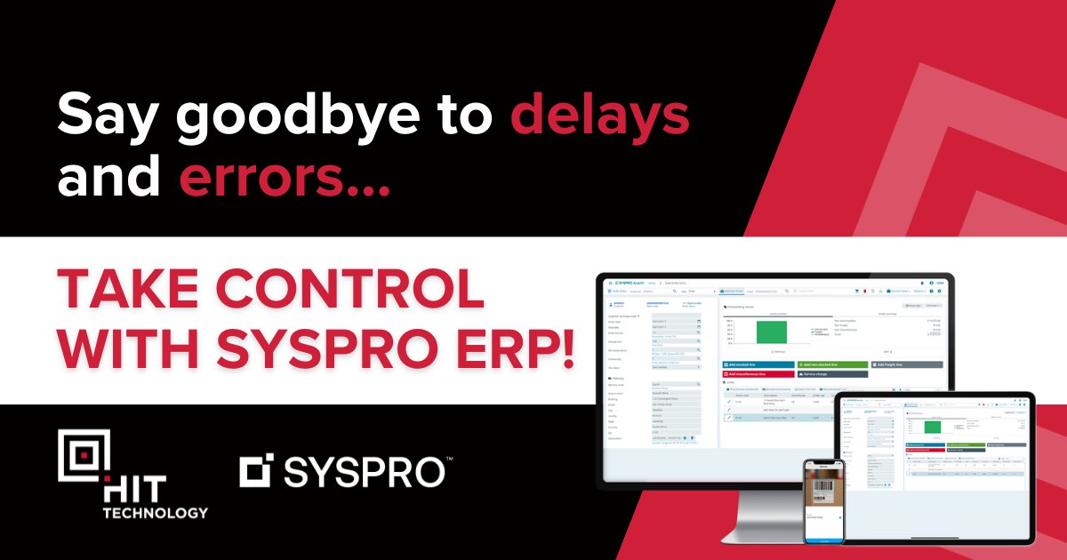 hittechnology's tweet image. Are manual processes, order picking errors, and delayed shipments slowing down your warehouse operations?

Then you need SYSPRO ERP!

Ready to transform your business? Find out how SYSPRO ERP can help: bit.ly/4gsy9Uo 

#SYSPROERP #WarehouseOperations #Manufacturing