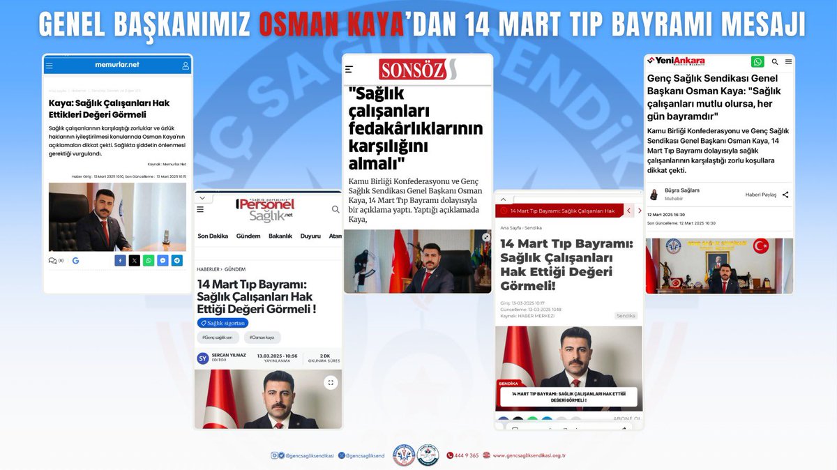 Sağlık Çalışanları Hak Ettiği Değeri Görmeli

Haberin Devamı ⤵️⤵️

memurlar.net/haber/1129813/…

saglikagi.com/saglik-calisan…

saglikpersoneli.com.tr/14-mart-tip-ba…

saglikpersonelihaber.net/14-mart-tip-ba…