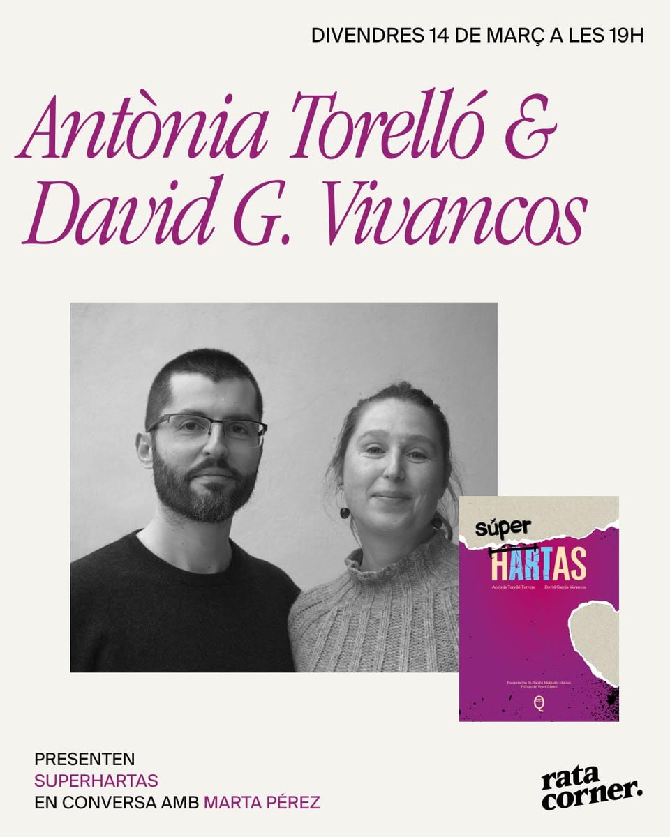 ¡No te lo pierdas!
Este viernes 14 de marzo a las 19:00h @ant_tonymous y @dgvivancos presentan en Palma su gran obra SUPERHARTAS.
#palma #viernes14 #superhartas
