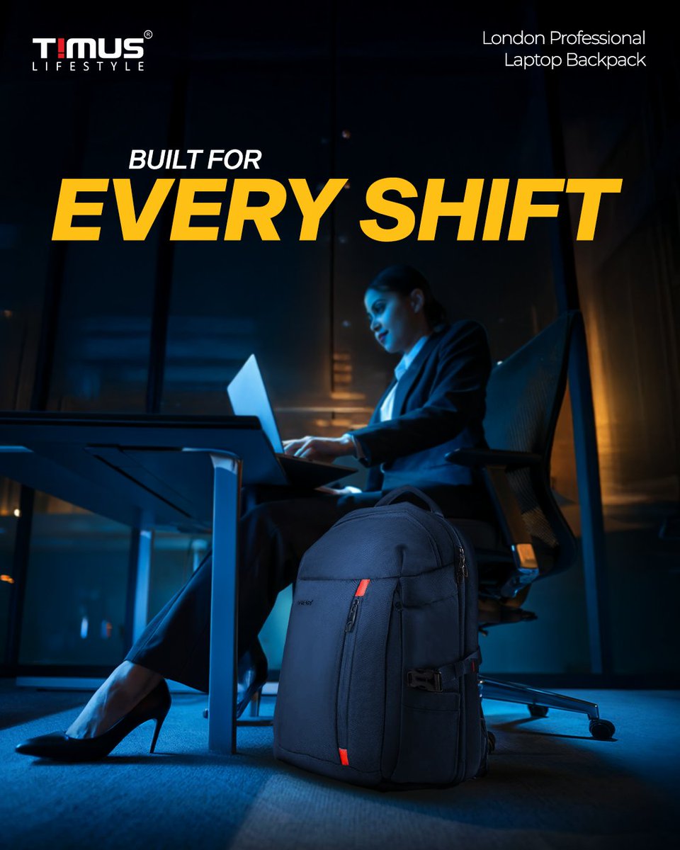 TimusLifestyle's tweet image. From deadlines to late-night shifts, Timus’ London Professional Backpack has always got your back! 💼✨

#WorkSmart #CarryWithStyle #TimusLondon #OnTheGo #BackpackGoals