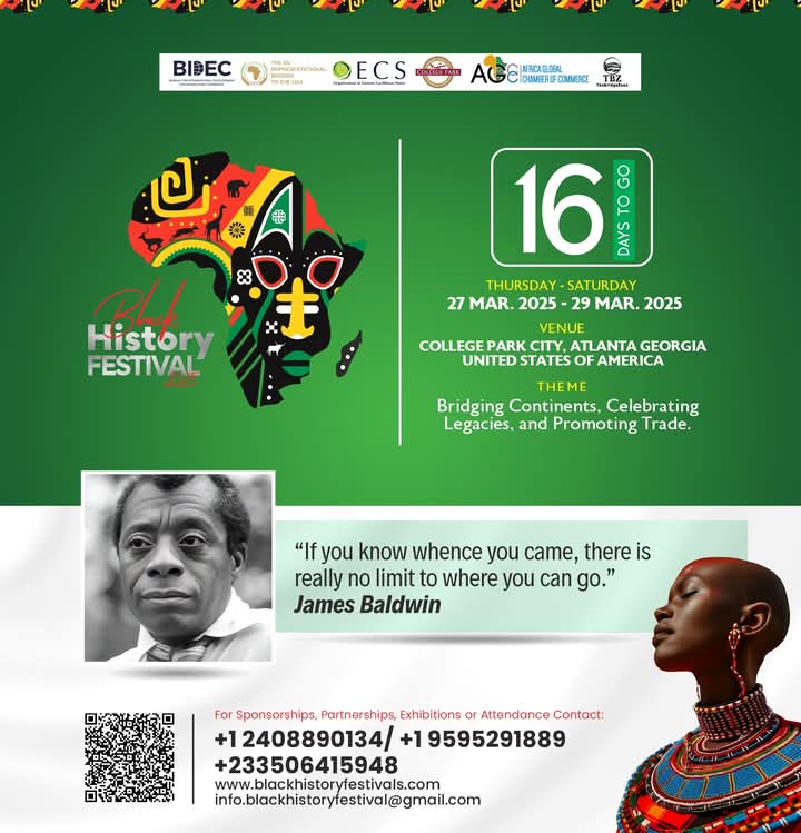 16 DAYS MORE TO AN EXHILARATING EVENT OF GLOBAL AFRICAN HISTORY!

To participate as a delegate, exhibitor or for the Gala Night, use the link to register today: shorturl.at/JDyVD