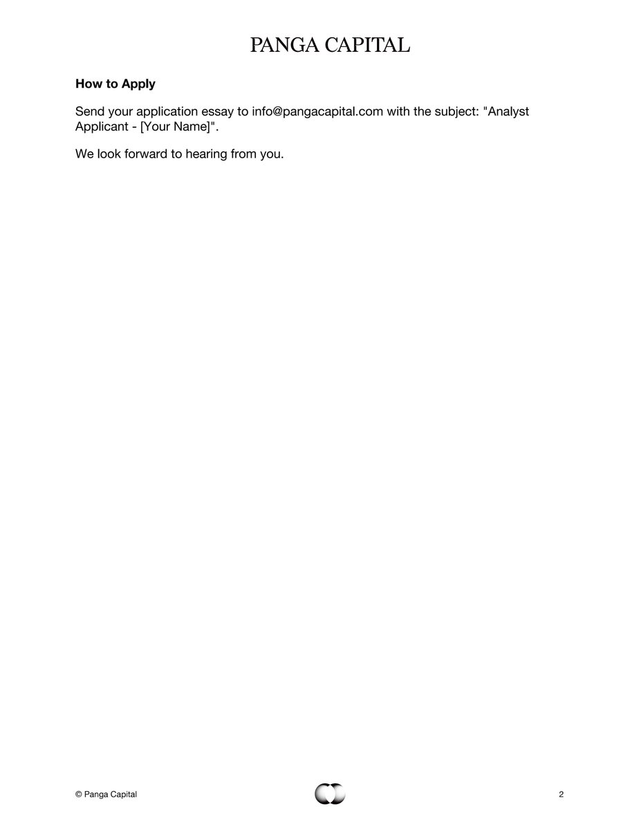 We are hiring a motivated investment analyst for a remote position.
careers.pangacapital.com/companies/pang…
