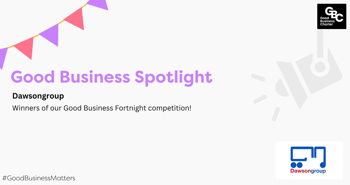 Good Business Charter (@gbcharteruk) on Twitter photo Congratulations to <a href="/Dawsongroupplc/">Dawsongroup</a> - the winners of our #GoodBusinessFortnight Competition!🎉
Check out some of their standout contributions to Good Business Fortnight here: t.ly/dFMnE Congratulations to <a href="/Dawsongroupplc/">Dawsongroup</a> - the winners of our #GoodBusinessFortnight Competition!🎉
Check out some of their standout contributions to Good Business Fortnight here: t.ly/dFMnE