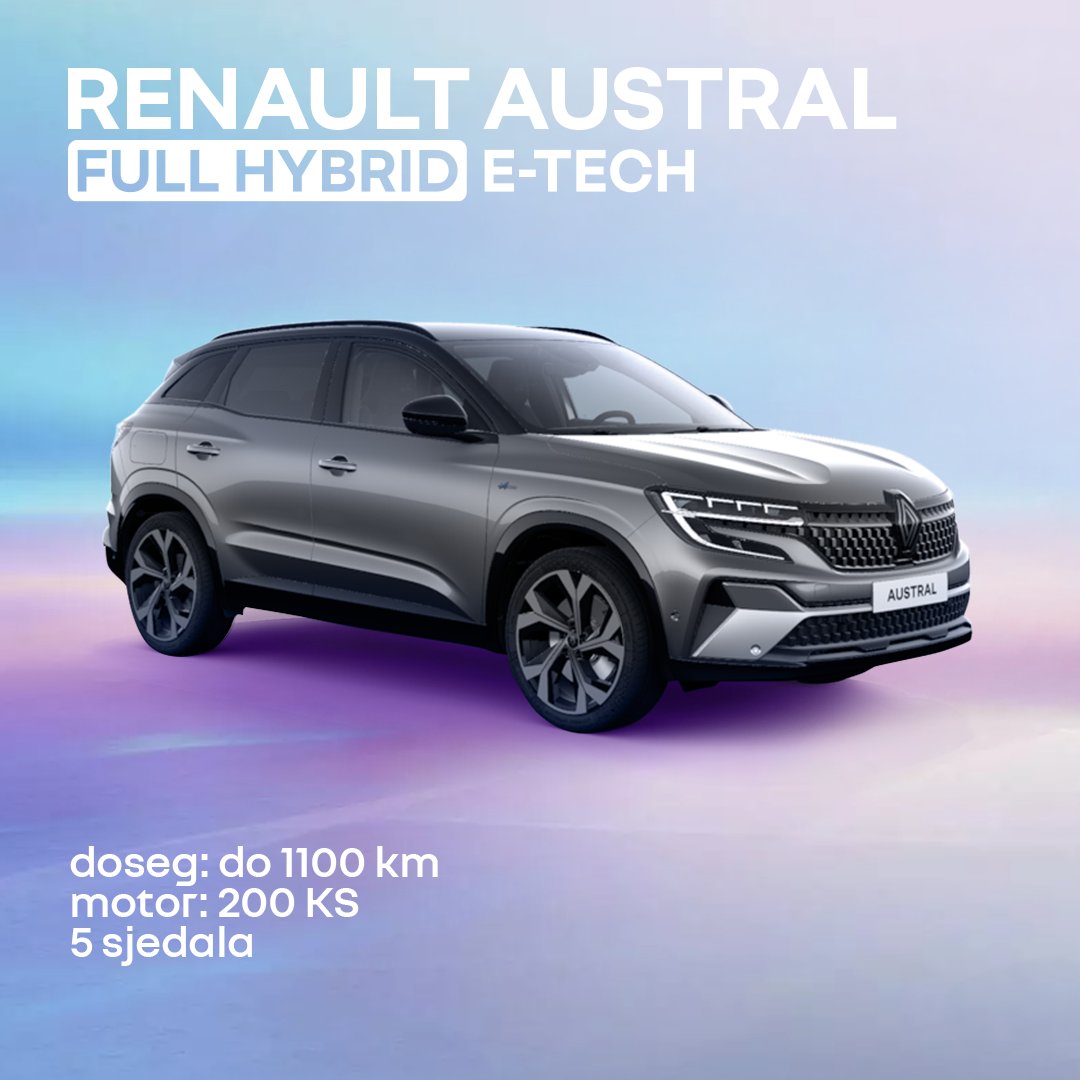 RenaultHR's tweet photo. Rezultat: do 1100 km dosega bez potrebe za punjenjem i do 80% vožnje u gradu na električni pogon.

saznaj više o Renault full hybrid E-Tech: https://t.co/zpWil43qNv https://t.co/yT3HCDl6Mn