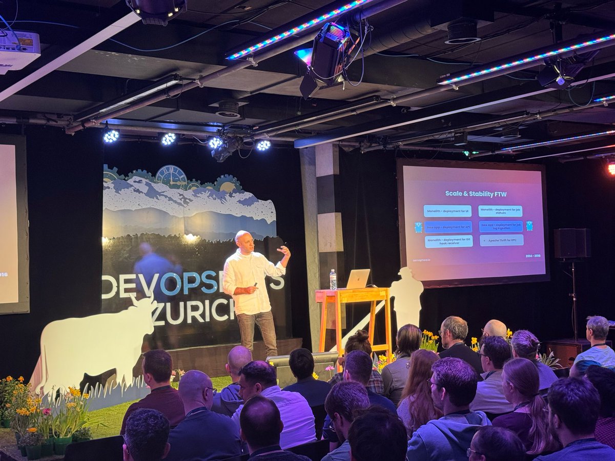 DevOpsDaysZH (@devopszh) on Twitter photo 🛠️ Microservices or Monorepos? <a href="/darkofabijan/">Darko Fabijan</a> shared real-world lessons from Semaphore’s journey—navigating dependency nightmares, onboarding pains, and slow builds—towards a consolidated, efficient CI/CD system. A must-hear for DevOps engineers! #dodzh #DevOpsDaysZH 🛠️ Microservices or Monorepos? <a href="/darkofabijan/">Darko Fabijan</a> shared real-world lessons from Semaphore’s journey—navigating dependency nightmares, onboarding pains, and slow builds—towards a consolidated, efficient CI/CD system. A must-hear for DevOps engineers! #dodzh #DevOpsDaysZH