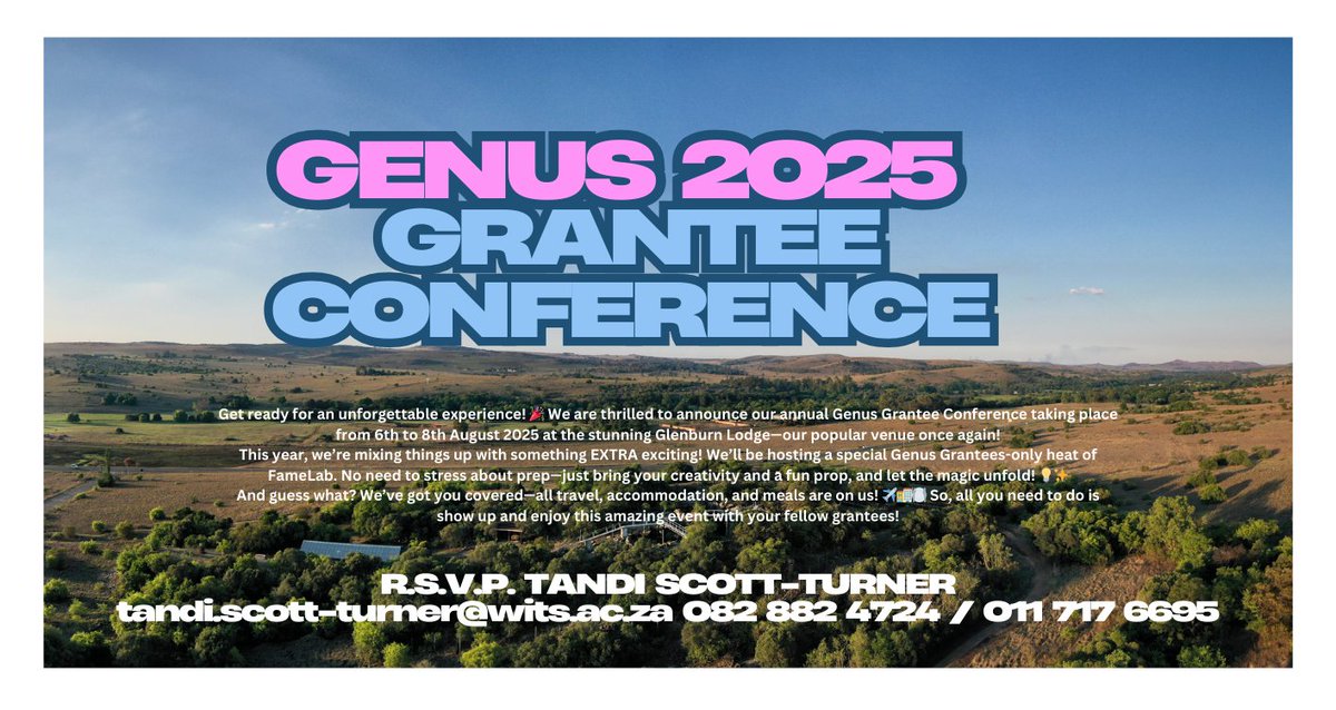 Save the date Genus Grantees!