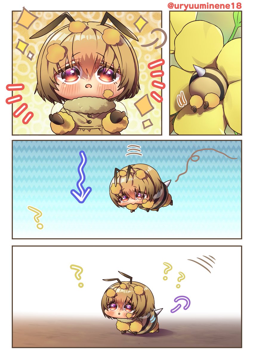 花粉をたくさん抱えすぎたミツバチ🐝