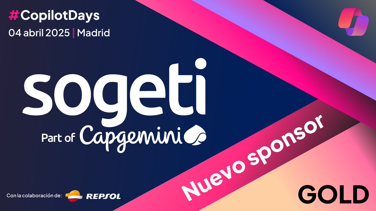 Copilot Days (@copilotdays) on Twitter photo Hoy queremos anunciar que <a href="/SogetiSpain/">Sogeti España</a> se une, un año más, a #CopilotDays 2025. GRacias a vuestra ayuda podremos disfrutar de un fantástico día lleno de experiencias, networking, aprendizaje e ideas. ¡Allí nos vemos!
copilotdays.com
#Copilot #MicrosoftCopilot #M365 #AI Hoy queremos anunciar que <a href="/SogetiSpain/">Sogeti España</a> se une, un año más, a #CopilotDays 2025. GRacias a vuestra ayuda podremos disfrutar de un fantástico día lleno de experiencias, networking, aprendizaje e ideas. ¡Allí nos vemos!
copilotdays.com
#Copilot #MicrosoftCopilot #M365 #AI