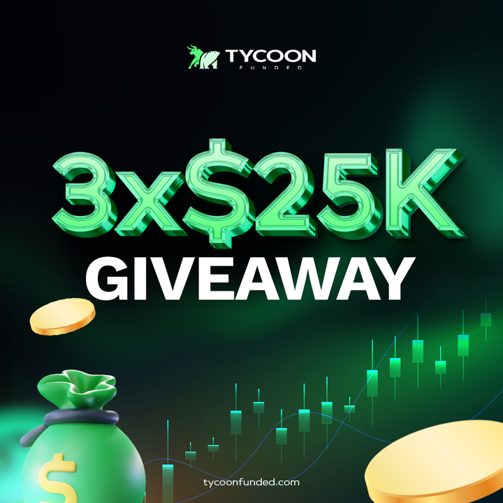 3 x $25K ACCOUNT GIVEAWAY 💚

1️⃣ Follow <a href="/tycoonfunded/">Tycoon Funded</a>
2️⃣ Like, repost, and tag 3 friends
3️⃣ Engage with all our posts until end of month

Winners picked end of month