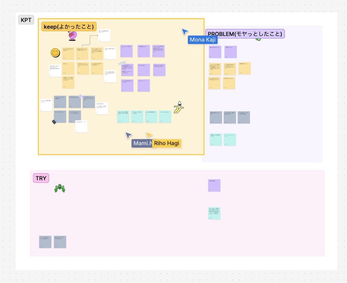 #mammothon 🦣🦣🦣🦣🦣 Retrospective!
We use KPT (Keep Problem Try) framework!
<a href="/rllllho/">rlho.eth</a> <a href="/0xis_1018/">ellingi</a> <a href="/littlemonastar/">mona 🍪</a> <a href="/Maoh_design/">Maoh🐱</a>
All-female dev team. 🥰
Huge thanks to <a href="/celestia/">Celestia</a> @ArgusLabs_