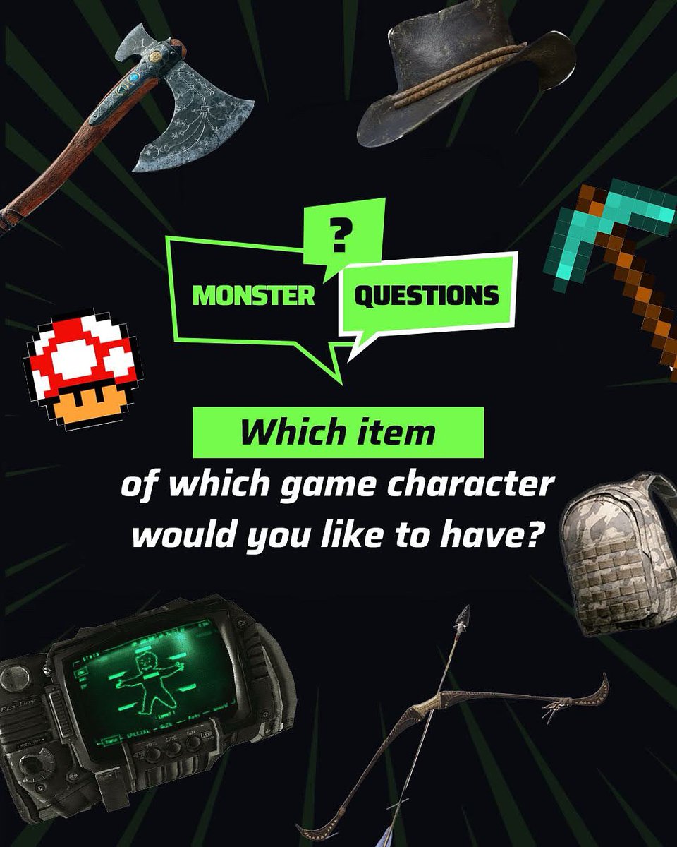 tulpar_mena's tweet image. 🎮 MONSTER QUESTIONS! 🕹️

Which item or accessory of which game character would you like to have? ⚔️🛡️🚀

Write your dream item in the comments! 👇

#TulparNotebook