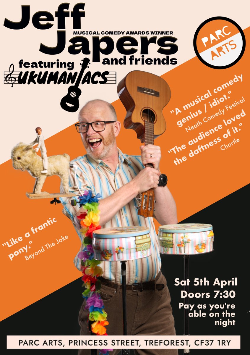 Parc Arts (@parcarts) on Twitter photo Saturday 5th April - Save the date!
It's gonna be a night of musical comedy that you wont want to miss!
<a href="/JeffJapers/">JeffJapers</a> Saturday 5th April - Save the date!
It's gonna be a night of musical comedy that you wont want to miss!
<a href="/JeffJapers/">JeffJapers</a>