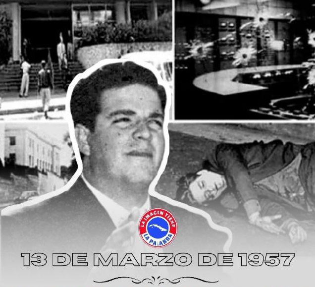 Asalto al Palacio Presidencial, el 13 de marzo de 1957.
El propósito de los asaltantes era desconcertar al régimen con el ajusticiamiento del dictador Fulgencio Batista, entregar las armas de la guarnición al pueblo convocado por Radio Reloj...
#CibaViveEnSuHistoria🇨🇺