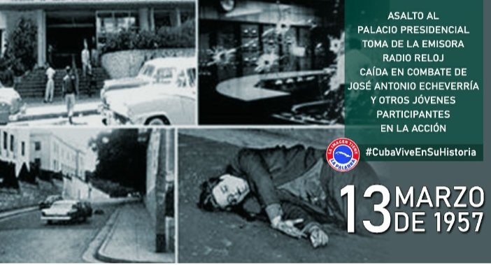 "Si caemos, que nuestra sangre señale el camino de la libertad!" Tuvo razón José Antonio, su sangre generosa y la de sus hermanos caídos el 13 de marzo también allanó el camino a la libertad. #CubaViveEnSuHistoria #IslaRebelde <a href="/PartidoPCC/">Partido Comunista de Cuba</a>
