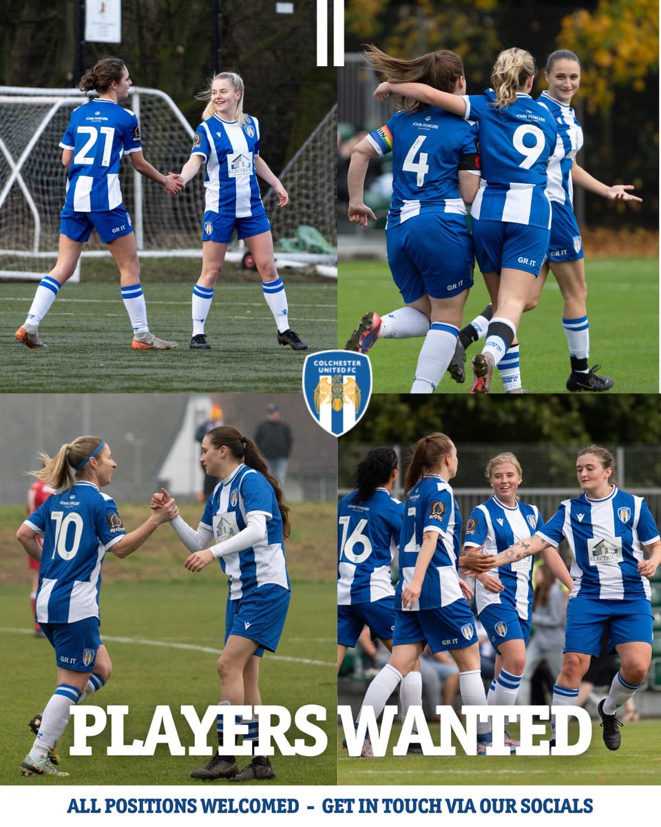 Colchester United Women are looking for new players to join their team for the run in towards the end of the season and to focus on next season.
The U’s are currently joint top of the Essex Premier division and in contention for the league cup.