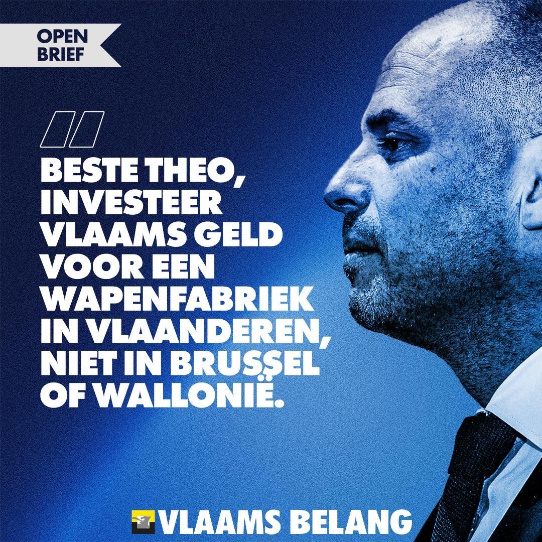 Tom Van Grieken (@tomvangrieken) on Twitter photo Open brief aan Minister van Defensie <a href="/FranckenTheo/">Theo Francken</a>
Geachte Heer Francken,
Ik wil u allereerst mijn waardering uitspreken voor de extra investeringen in defensie die u als minister aankondigt. Het is een goede zaak dat er eindelijk werk wordt gemaakt van een sterker leger en Open brief aan Minister van Defensie <a href="/FranckenTheo/">Theo Francken</a>
Geachte Heer Francken,
Ik wil u allereerst mijn waardering uitspreken voor de extra investeringen in defensie die u als minister aankondigt. Het is een goede zaak dat er eindelijk werk wordt gemaakt van een sterker leger en