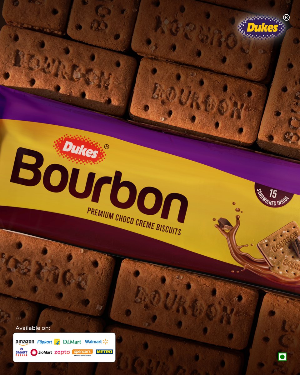 Indulgence never looked this inviting!
.
.
#Bourbon #Biscuit #Chocolate #Tasty #Cravings #Dukes #Dukesindia #BourbonBiscuit