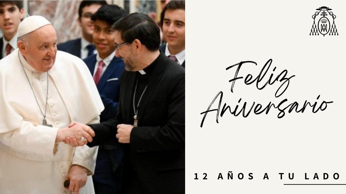 📅Hoy celebramos 12 años junto al <a href="/Pontifex_es/">Papa León XIV</a>, 12 años a tu lado #PapaFrancisco 

➡️Desde <a href="/archimadrid/">Archidiócesis de Madrid</a>, no paramos de rezar por su pronta recuperación en el Hospital Gemelli y por toda la Iglesia.

#FelizAniversario #SantoPadre