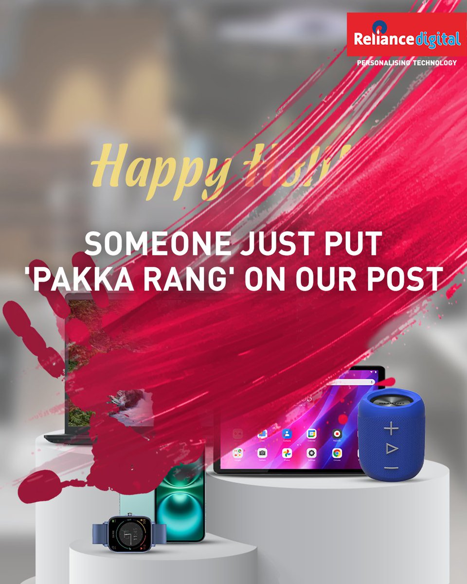 Some colors fade, but this one’s here to stay—just like our Holi spirit! 🎨🔥
Reliance Digital wishes you Happy Holi