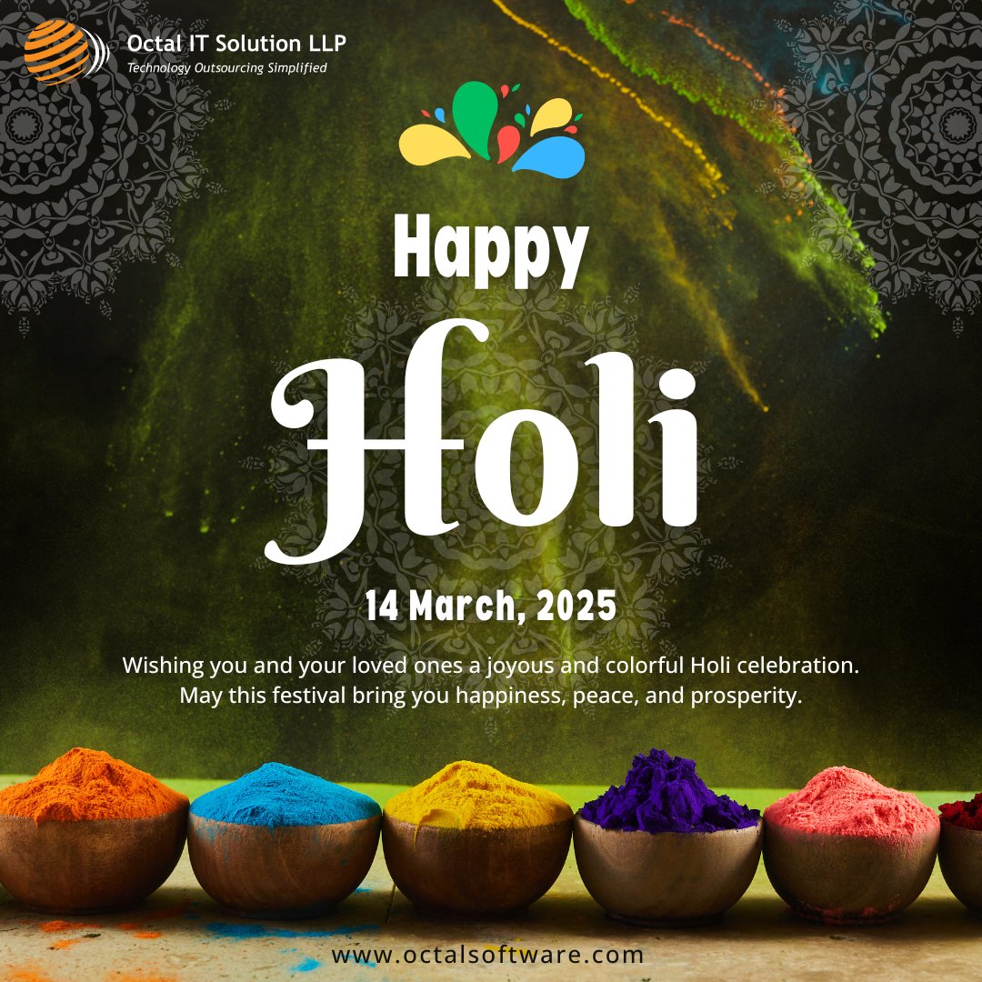 octalitsolution's tweet image. Splashing colors, endless laughter, and unforgettable memories! 🌈🎉 Holi isn’t just a festival; it’s a celebration of joy, togetherness, and pure fun! 💃✨ Wishing everyone a vibrant and colorful Holi!
#HappyHoli #FestivalOfColors #HoliVibes #CelebrateWithColors #HoliHai
