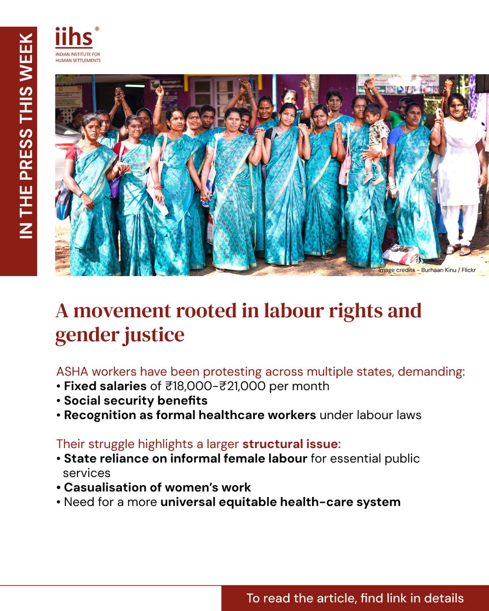 iihsin's tweet image. Take a look at IIHS publications in the last week to explore the latest contributions from our scholars and practitioners to enrich dialogues on urban futures. 

Read the article: bit.ly/3Rap3QM

#ASHAWorkers #PublicHealthIndia #WomenInHealthcare #womenandcarework