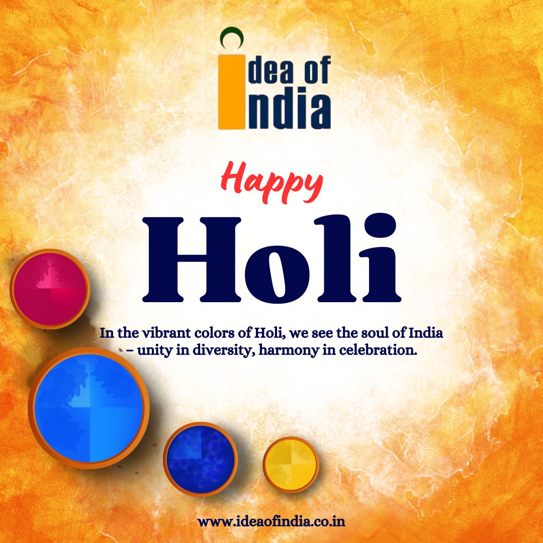 IdeaofI's tweet photo. In the vibrant colors of Holi, we see the soul of India- unity in diversity, harmony in celebration.
#ioi #happyholi #ideaofindia #delhi #mumbai https://t.co/OL7RAX3CIG