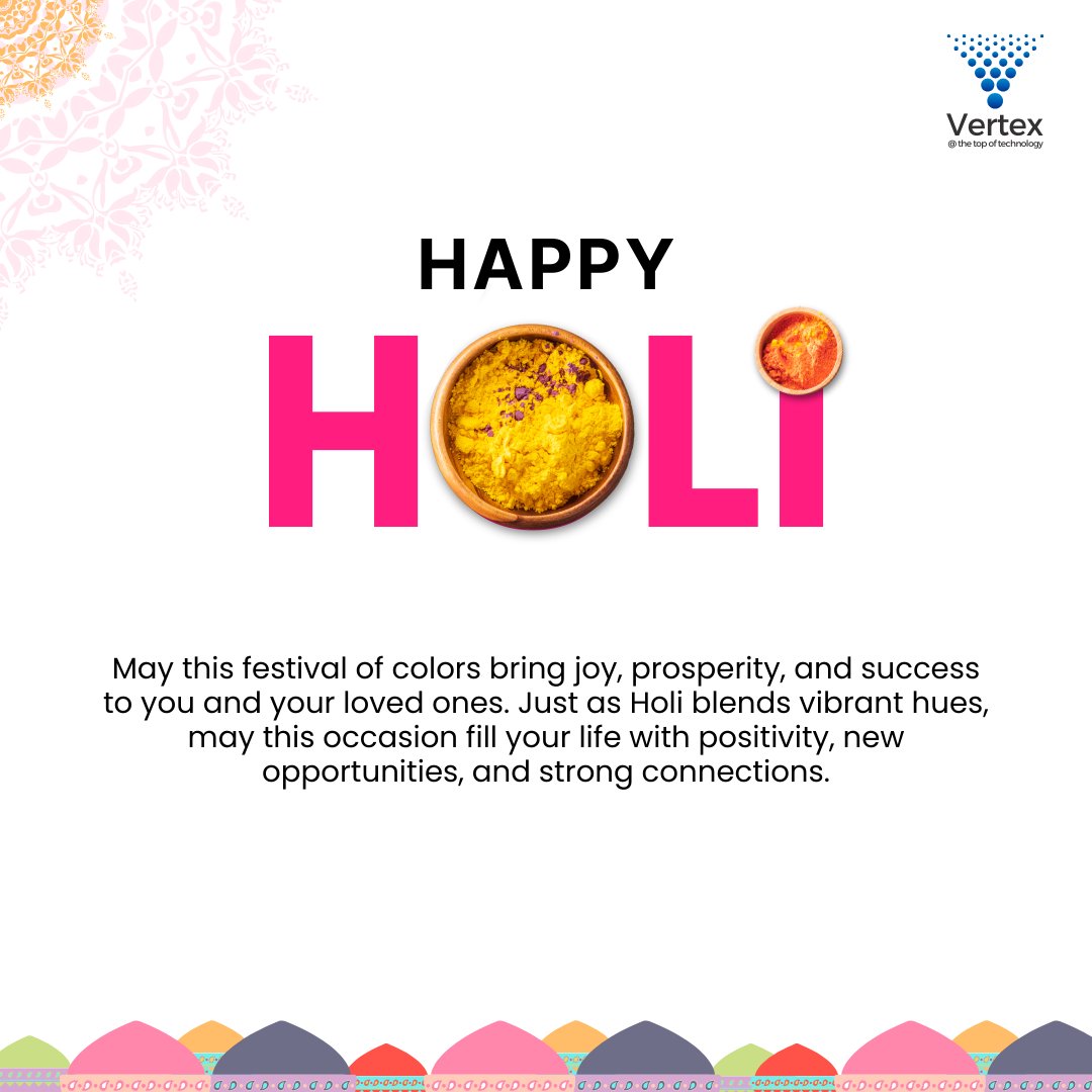 vertex_techsol's tweet image. Wishing you a vibrant and happy Holi! 🌸🎨✨