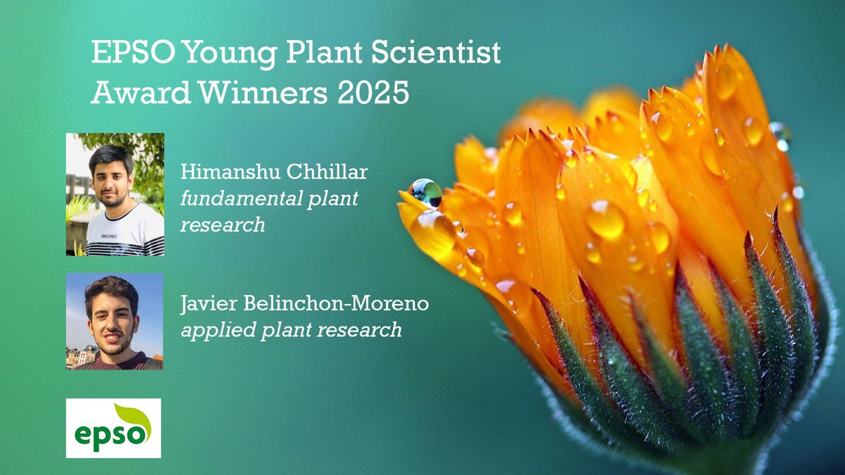 EPSO wishes to encourage the development of ideas and imaginative thinking in #PlantScience and congratulates the winners of the EPSO Young Plant Scientist Award: Himanshu Chhillar (fundamental plant research) and Javier Belinchon-Moreno (applied plant research).