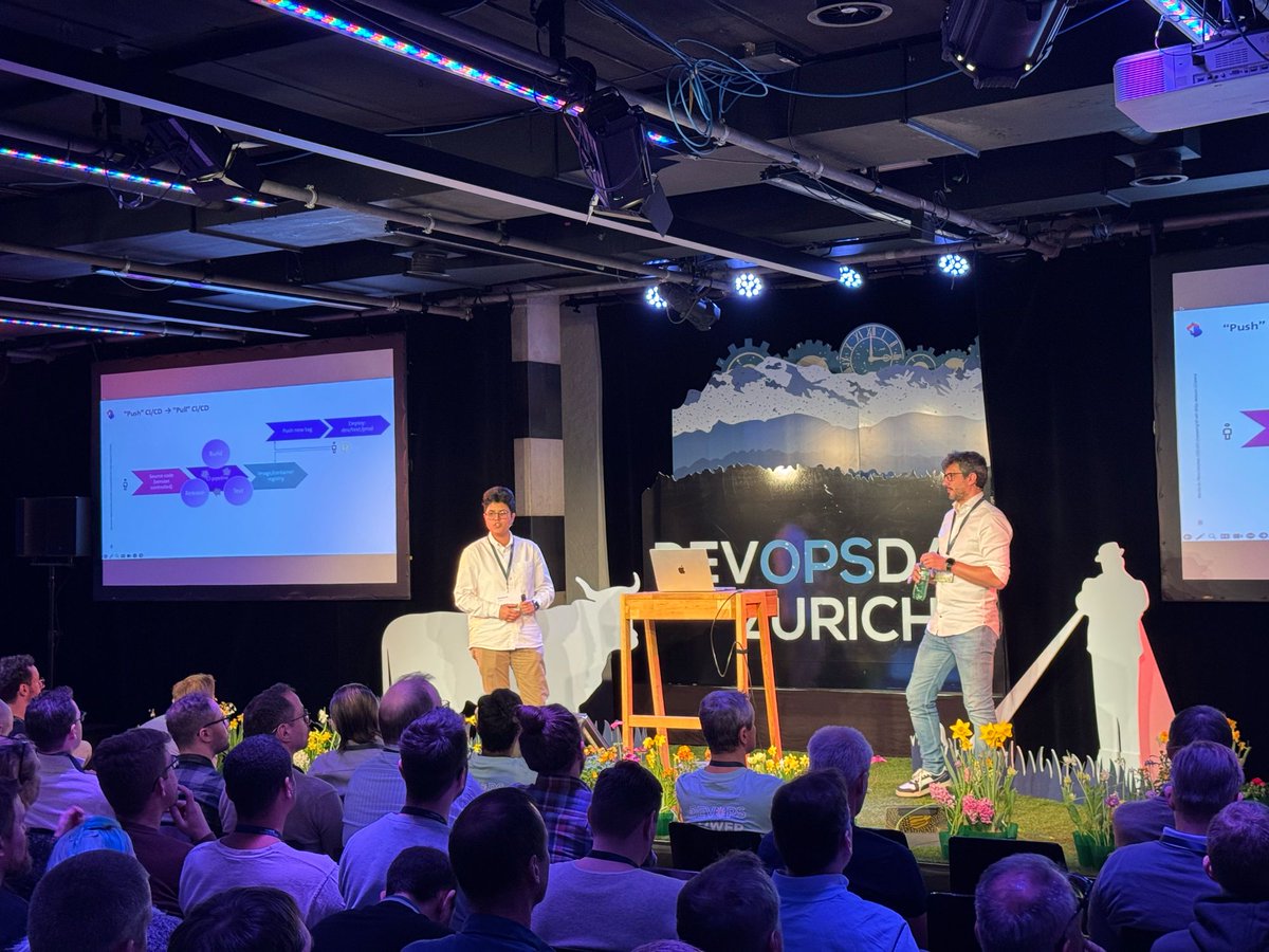 🚀 GitOps + SRE = Deployments Done Right! Manisha De &amp; Marco Gonçalves showcased GitLab CI &amp; Flux CD for scalable, reliable, zero-drift Kubernetes management. Hands-on insights for modern DevOps! #dodzh #DevOpsDaysZH