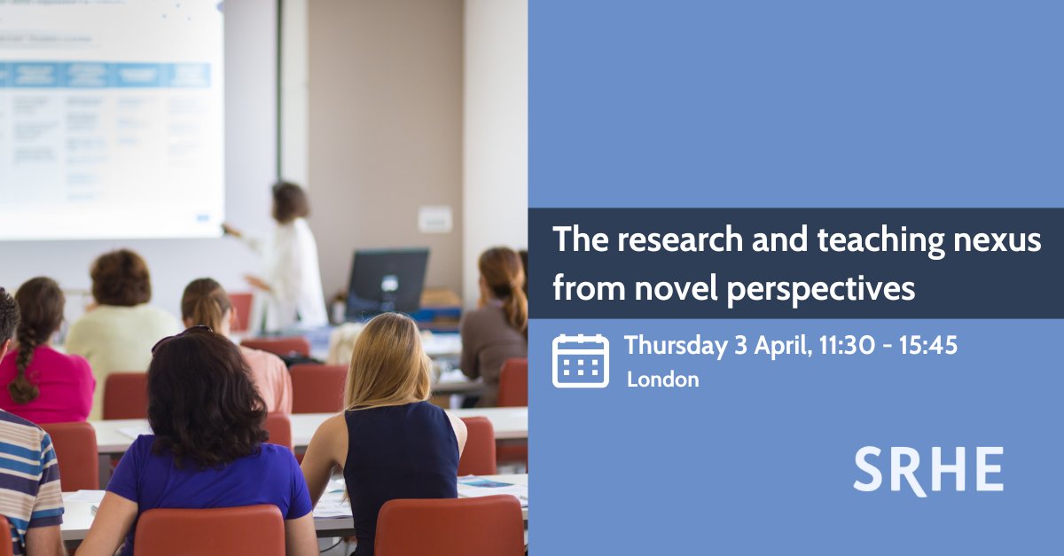 SRHE (@srhe73) on Twitter photo Join us on 3 April to explore the connections between research & teaching. Featuring talks from <a href="/nicoladandridge/">Nicola Dandridge</a>, Helga Dorner, <a href="/paulashwin/">Paul Ashwin</a> and Didi Griffioen. Drawing on perspectives from England, South Africa, USA, Hungary & the Netherlands. Register: bit.ly/4bQ3iPK Join us on 3 April to explore the connections between research & teaching. Featuring talks from <a href="/nicoladandridge/">Nicola Dandridge</a>, Helga Dorner, <a href="/paulashwin/">Paul Ashwin</a> and Didi Griffioen. Drawing on perspectives from England, South Africa, USA, Hungary & the Netherlands. Register: bit.ly/4bQ3iPK